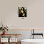 Funny Mona Lisa Canvas Wall Art for Bathroom Decor, Vintage Humor Amusing Toilet Art, Mona Lisa Classical Painting Picture, Whimsical Poster Print Bathroom Wall Decor for Home Decoration 12x16 inch