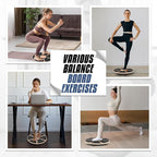 MADOG Wooden Wobble Balance Board for Adults, 15.5" Anti-Skid Sandpaper for Workout Core Trainer Physical Therapy, Home Gym Stability Board