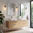ANDY STAR 24"x36" Black Bathroom Mirror, Rectangle Scalloped Wall Mirror in Stainless Steel Metal Frame, Modern Matte Black Finish with Curved Edge Design, Wall-Mount Vertically or Horizontally