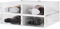 PARANTA 4-Piece Boot and Shoe Storage Box, Stackable Clear Plastic Shoe Box, Space-Saving Shoe Organizer for Boots, Sneakers, and High Heels, Clear