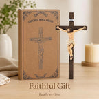 Magicsculp 10.6'' Catholic Crucifix Wall Crosses - Hand Painted Jesus on the Cross, Religious Cross Gifts on Hanging Wall for Church Home Office Baptism Decor