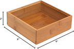 Lipper International 8183S Bamboo Wood Stacking Drawer Organizer Box, 6" x 6"