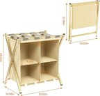 aboxoo 2 Pack Luggage Rack with storage, Guest Room Folding Suitcase Stands, Holds up to 120 lb, Space Saving Suitcase Holders for guest room, Bedroom Hotel, Gold