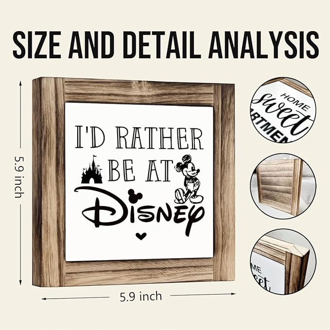 Funny Wood Signs, Decorative Wooden Table Sign, Box Sign Wood Desk Sign Decor, Lovely Home Office Tabletop Decors for Women, Office Gift for Friends Women Girls, 5.9×5.9 inches