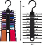 2-Pack Black Tie Rack, Organizer, Hanger, Holder - Affordable Ti.