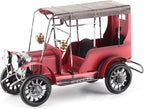 Yosoo Vintage Classic Car Model Miniature Tin Red 19cm Retro Antique Auto Collectible with Unique Design for Home Office Decor Gift