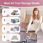 Vacuum Seal Bags for Clothing Travel, 12 Pack Space Saver Vacuum Storage Bags with Electric Pump,Portable Compression Sealer for Clothes, Blankets, Bedding & Travel Essentials,Good for Luggage Packing