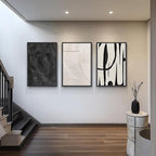 Large Framed Black and White Abstract Wall Art for Living Room, 3 Piece Big Modern Canvas Prints Paintings Artwork for Walls, Minimalist Abstract Art Pictures for Hallway, Office Wall Decor 24x36 In