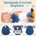Gifts for Daughter from Mom Dad, Handmade Crochet Elephant Doll, Emotional Support Animal Gift for Girls, Cute Inspirational Gift for Daughter, Graduation Gift Idea