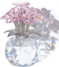 Arikyrist Crystal Forget-Me-Not Bouquet Figurines Gifts for Her Pink Flowers Collectible Decoration for Living Room Romantic Presents for Women Wife Mom Birthday Anniversary