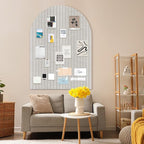 Large Cork Board for Wall & Office Decor, 48" x 36" Arched Felt Bulletin Board Pin Board Vision Board with 30 Pins – 12 Customizable Wall Tiles for Office Home Bedroom,Photo & Picture Display
