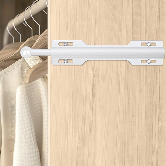 FIRJOY 12" Valet Rod for Closet Pull Out (2 Pack, White)