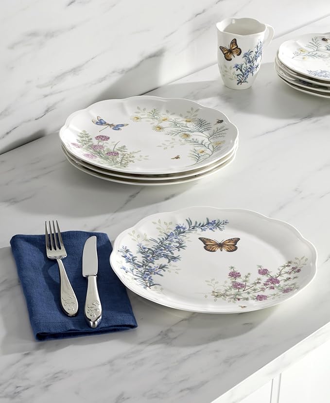 Lenox 897794 Butterfly Meadow Herbs Dinner Plates, Set Of 4