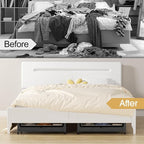 Yecaye Under Bed Storage with Wheels, 4 Pack Under the Bed Storage Containers with Lids & Label, XXL 60L Rolling Underbed Storage Drawers for Clothes, Blankets, Shoes, Hemp Gray