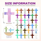 Nuenen 50 Pcs Cross Charm for Women Man Celebration Grad Decor Crystal Pocket Cross Necklace Natural Worry Stone Gift for Jewelry Making Craft Festival Decor(1.77 x 1.38 x 0.24 Inch,Cute)
