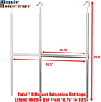 Simple Houseware Adjustable Closet Hanging Rod, Chrome - 2 Pack