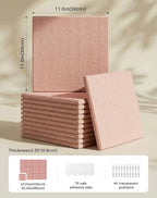 Aothia 12-Pack Felt Bulletin Board Tiles for Walls - 48x36 Modular Bulletin Board, Cork Board Alternative Pin Board for Office & Classroom, 70 Adhesive Tabs & 40 Push Pins Included (Pink)