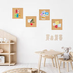Cork Board Tiles - 8 Packs Adhesive Corkboards for Wall,Small Cork Board Decorations, CorkBoard Squares, Cork Sheet Decorative CorkBoard for Office, School & Home