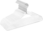 50 Pack Clear Plastic Hangers with Silver Glitter, Acrylic, Ultra Slim, Space Saving, for Coats, Pants, Suits, Shirts, Skirts, Dress Clothes