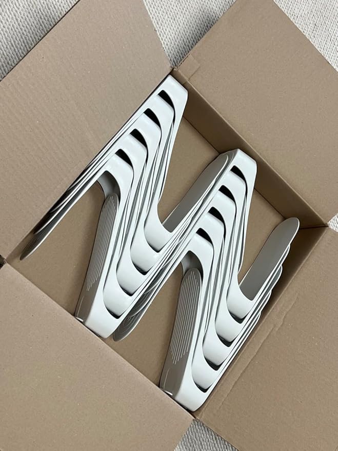 One-Piece Shoe Slot Organizer 10 Pack, Space-Saving Stackers for Closet, Entryway & Shoe Rack | No Assembly Needed
