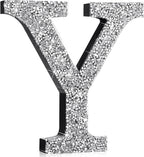 Qunclay 5.7" Silver Crystal Diamond Bling Letters Crushed Diamond Decoration Wooden Glitter Letter with Screw and Hooks Rhinestone Gift for Wedding Y2k Mcbling Bedroom Wall Decor (Letter Y)