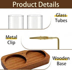 Incense Holder,Wooden Incense Holder for Sticks with 20 Incense Sticks, Anti-ash Incense Burner with Glass Ash Catcher, Wood Incense Holder 20 Stick (2 Glass Rectangle Base)
