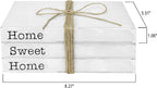 TenXVI Designs Home Sweet Home Sign Decorative Books - Set of 3 White Rustic Blank Books with Real Pages for Coffee Table Decor, Entryway Table Home Decor, Blank Books