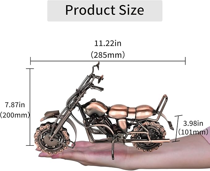 Metal Motorcycle Model - Collectible Moto Decor, Ideal Motorcycle Gifts for Men, Handcrafted Metal Replica for Study/Office/Living Room Decoration