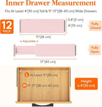 Lifewit 12 Pack 4" High Drawer Dividers 28-43.5cm/11-17" Adjustable Drawer Organizer for Clothes/Utensils, Expandable Drawer Separator in Dresser/Kitchen/Bedroom/Office Organization & Storage Beige