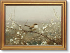 VIYYIEA Vintage Gold Framed Wall Art for Living Room, Sparrow Canvas Prints Home Decor, Spring Painting Picture, Bedroom Wall Decor Gifts for Friends or Family -【Sparrow on Branches】-(16L x 12W)