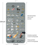 Bloss Hanging Jewelry Organizer With 90 Pockets,Earring Holder Organizer Storage For Valentine's Day Gift,Double-Sided Jewelry Holder for Earrings, Necklaces, Rings on Closet,Wall,Door(Grey)