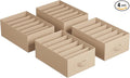 SONGMICS Set of 4 Large Size Wardrobe Clothes Organizers, 6-Compartment Foldable Drawer Organizers with Handles, 16.5 x 11.8 x 6.7 Inches, for Pants, Sweaters, Jeans, Sand Beige URUS009K01