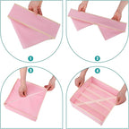 Drawer under Cabinet Clothes Organizer 5 Cell Foldable Storage Cubes Underwear Drawer Organizer Dividers Storage Boxes for Bra, Underwear（Pink）