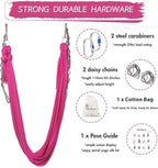 5.5 Yards Aerial Silks Yoga Swing Set - Aerial Yoga Hammock Kit Anti-Gravity Flying for Fitness, Low/Non Stretch Nylon Tricot Fabric Hardware Included for Dance