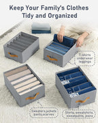 DIMJ Wardrobe Clothes Organizer - Foldable Drawer Organizers for Clothing, Fabric Clothes Organizer, Closet Organizers and Storage Boxes for Jeans, TShirt, Sweaters, Pants, Underwear, Legging