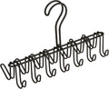 iDesign Classico Metal 14-Hook Horizontal Closet Organizer Rack for Ties, Belts, Hats, Purses, Towels, Jackets, 10.25" x 3.75" x 6.75" - Matte Black