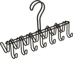 iDesign Classico Metal 14-Hook Horizontal Closet Organizer Rack for Ties, Belts, Hats, Purses, Towels, Jackets, 10.25" x 3.75" x 6.75" - Matte Black
