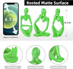 BMLCGJ Thinker Statue Gold Decor Abstract Art Sculpture, Golden Resin Collectible Figurines for Home Living Room Office Shelf Decoration,Great Gifts Ideas (Light Green)