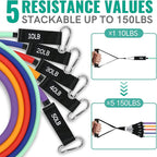 Aihoye Resistance Bands for Working Out, Exercise Bands with Handles, Stretch Bands for Exercise, Workout Bands with Door Anchors for Physical Therapy & Strength Training