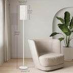 Floor Lamp, Pole Lamp with Foot Switch, Modern Standing Lamp Shade, Minimalist Freestanding Lamp (Bulb Not Included), for Living Room, Bedroom Office ETL Listed, White and Beige WE07LD05