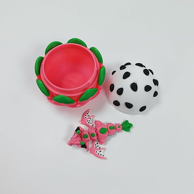 3D Printed Dragon Egg with Dragon Inside - Cute Fun Stuff Fidget Toy for Home Desk Decoration, for Anyone, Ideal for Christmas, Easter & Daily Surprises (Box)