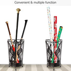Dualplex Umbrella Holder Umbrella Stand Rack Super Quality Metal Entry Hallway Décor Removable Drip Tray for Home Office Holds Umbrellas Canes Walking Sticks Best Gift 16" Tall (Wallside, Antique)