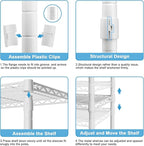Ulif F7 Plus Garment Rack, Heavy Duty Clothes Rack, Clothing Racks for Hanging Clothes, 6-Tiers Freestanding Portable Closet Storage Rack 68'' W × 14.6'' D × 76.6'' H, Max Load 850 Lbs, White