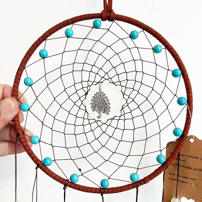 Dream Catchers Kids Room Wall Decor Dreamcatcher Handmade Peacock Feather for Girls Boys Bedroom Decoration Gift