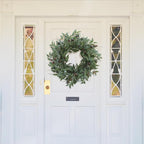 Olive Wreaths 20 Inch Wreath for Front Door with Purely Handmade Realistic Dense Olive Leaf Olive Berry, Elegant Home Decor Wreath Ideal for Front Doors, Hallways, Any Area You Want to Brighten