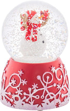 Holiday Red Glitterdome 4.75 x 3.25 Resin 80MM Snow Globe Plays Jingle Bells
