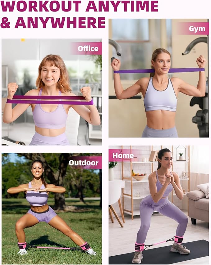 Resistance Bands Set – Resistance Band and Adjustable Ankle Exercise Bands with Cuffs Great Equipment for Training