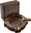 Fathers Day Birthday Gift, Cigar Ash Tray for Men Home Ashtrays For Dad Grandpa- Thank You For Everything Wooden Cigar Ashtrays Walnut Outdoor Ash Tray for Husband Cigar Lover