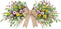 24inch Floral Swag Artificial Spring Lavender Daisy Swag with Wildflower Wisteria Front Door Twigs Leaves Flower Decorative Swag for Farmhouse Wedding Arch Party Wall Home Indoor Outdoor Holiday Decor