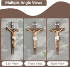 XUEMEKO Crucifix Wall Cross, 10.3" H Catholic Crucifix for Wall, Resin Jesus Cross Home Decor, Handcrafted Crucifijos Catolicos, Religious Wall Decor for Home Altar Church Gift